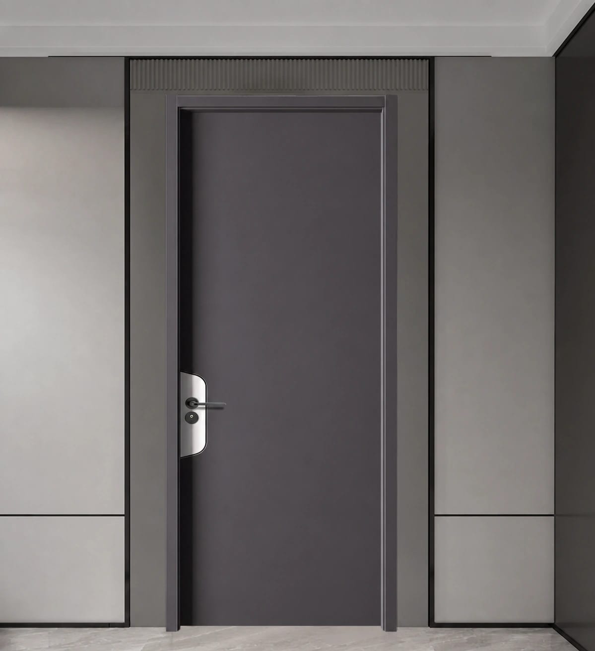 Inspiración de puerta integrada con el revestimiento de pared